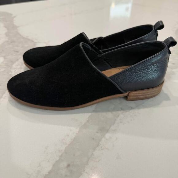 Lucca Lane Tabby Suede Slip On Loafers Women's 6.5M Black Leather Flats Classic - Picture 3 of 8